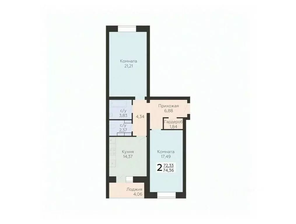 2-к кв. Орловская область, Орел ул. Панчука, 83Б (74.36 м) - Фото 0