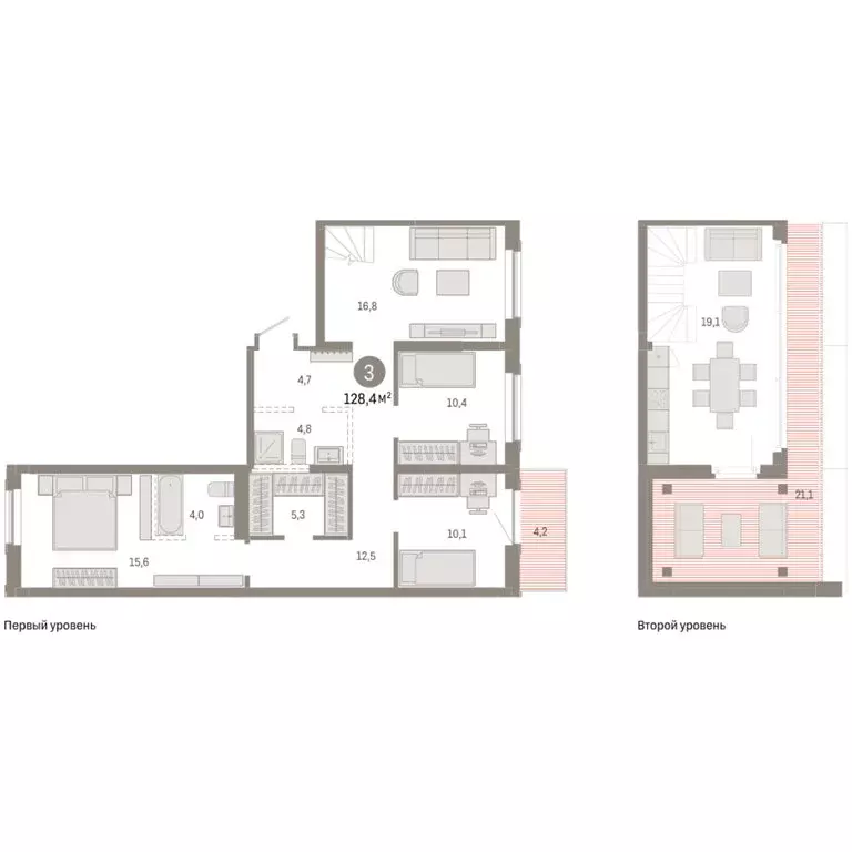 3-комнатная квартира: Омск, Кировский округ (128.43 м) - Фото 1