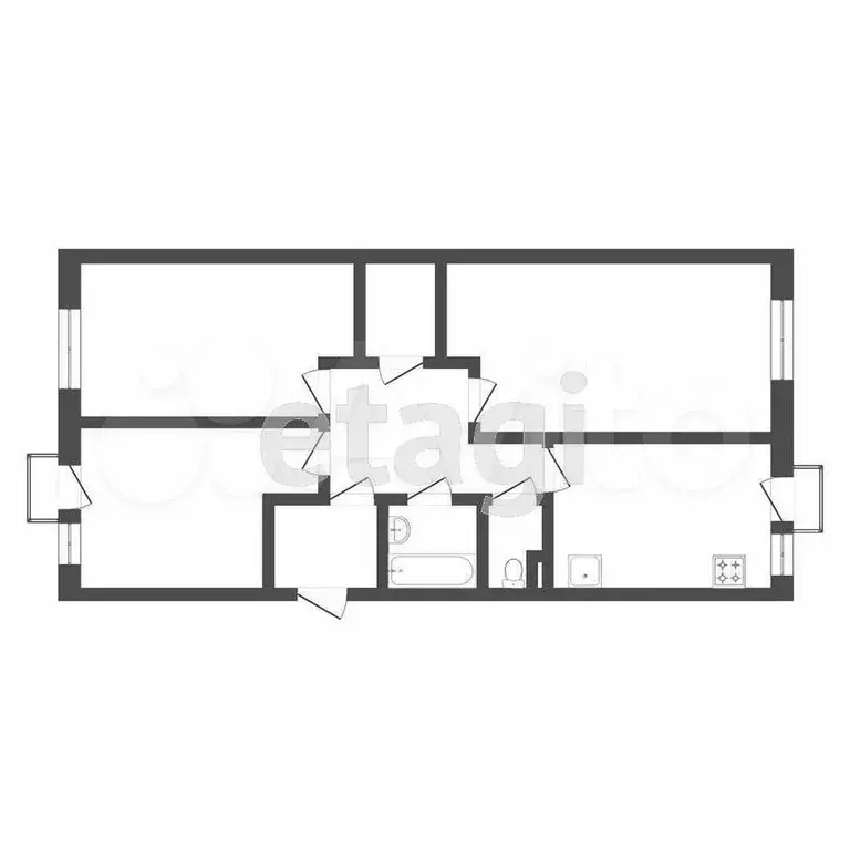 3-к. квартира, 72 м, 5/5 эт. - Фото 0