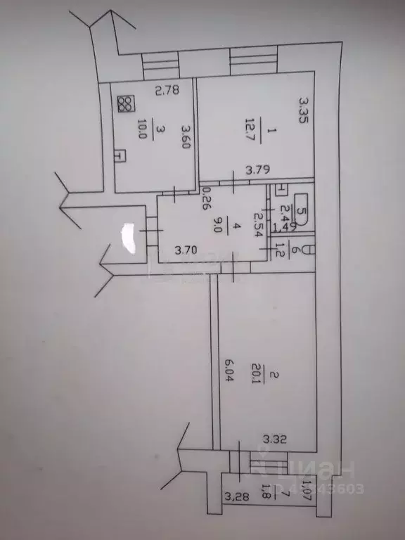 2-к кв. Татарстан, Нижнекамск просп. Строителей, 48 (55.0 м) - Фото 2
