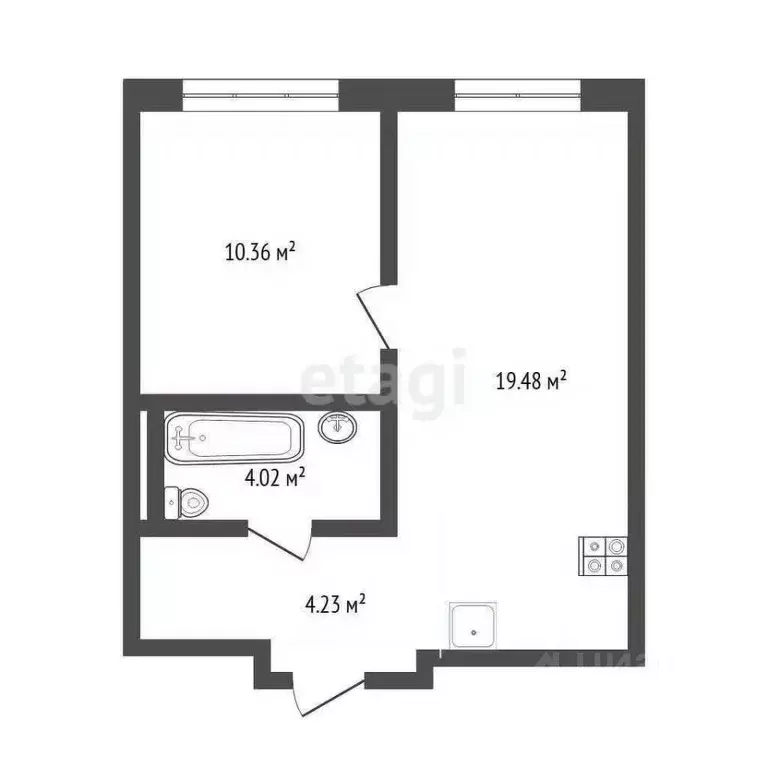1-к кв. Тюменская область, Тюмень ул. Александра Звягина, 9 (38.0 м) - Фото 1