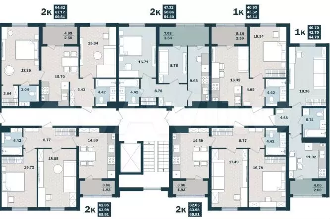 2-к. квартира, 65,9 м, 6/8 эт. - Фото 1