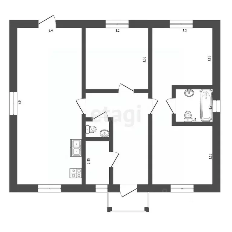 Дом в Тюменская область, Тюменский район, с. Борки  (85 м) - Фото 2