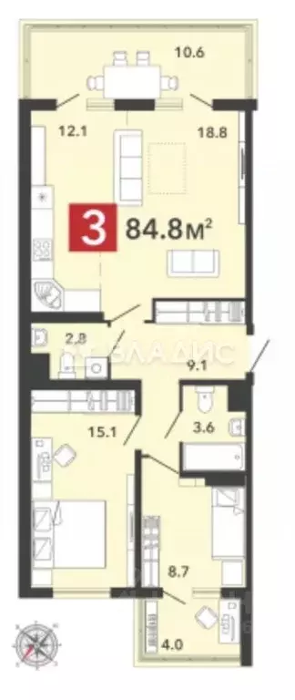 3-к кв. Пензенская область, Пензенский район, Засечный сельсовет, с. ... - Фото 2