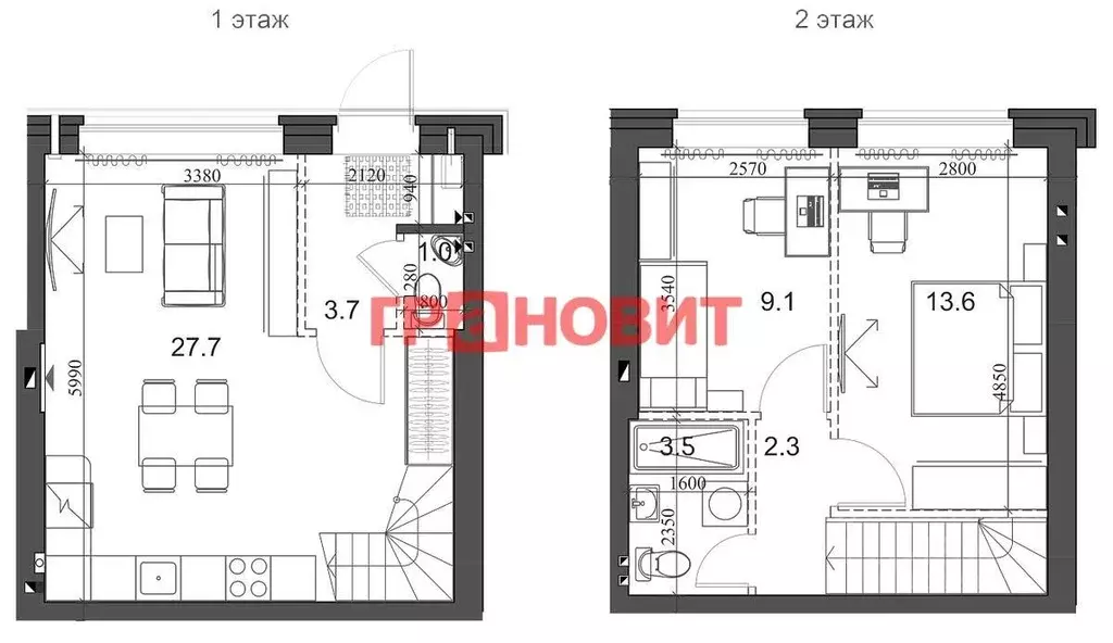 Квартира, 3 комнаты, 62.1 м - Фото 0