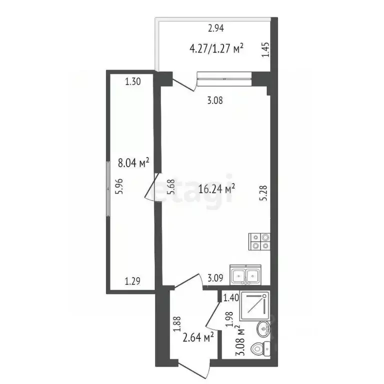 2-к кв. Севастополь ул. Пляж Омега, 8 (32.0 м) - Фото 2
