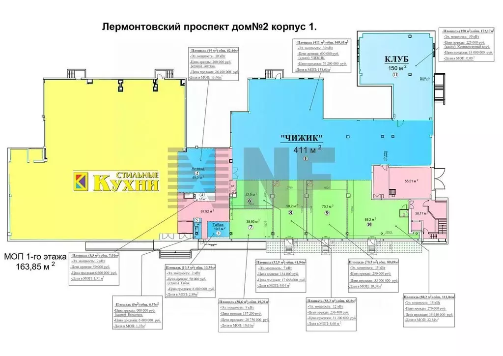 Торговая площадь в Москва Лермонтовский просп., 2К1 (110 м) - Фото 1