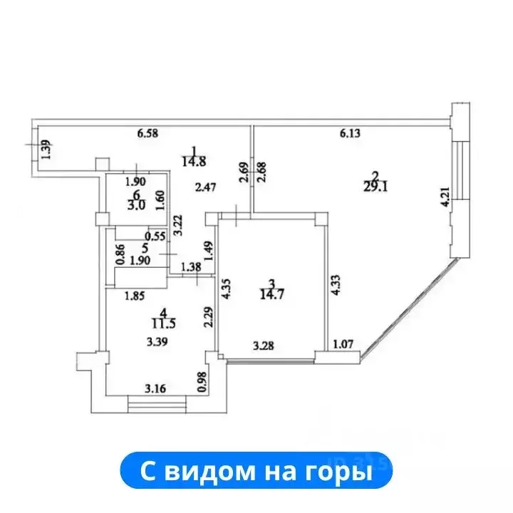 2-к кв. Ставропольский край, Ессентуки Октябрьская ул., 8 (75.1 м) - Фото 1