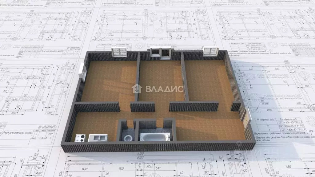 3-к кв. Иркутская область, Ангарск 20-й кв-л, 10 (76.0 м) - Фото 1