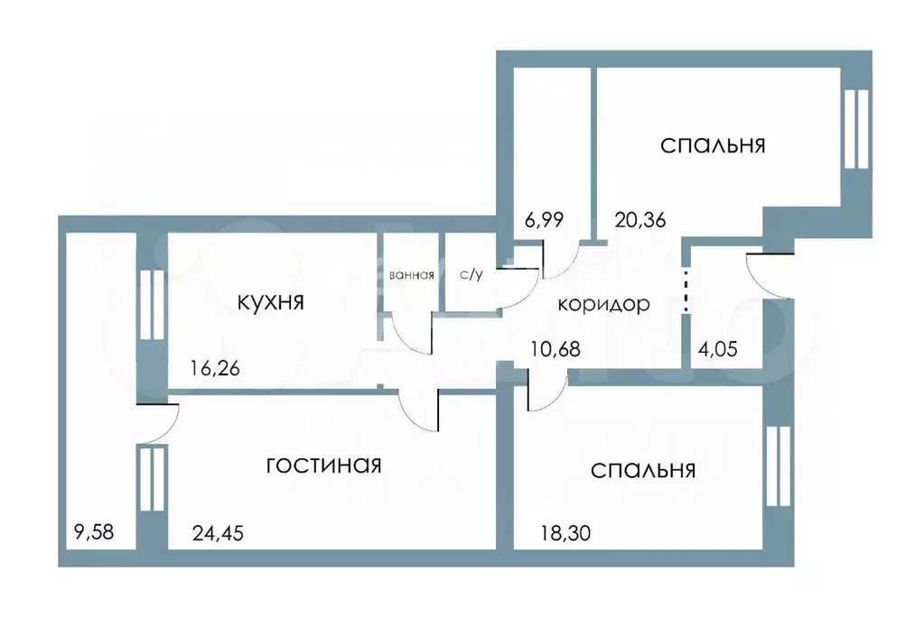 3-к. квартира, 109,9 м, 1/9 эт. - Фото 0