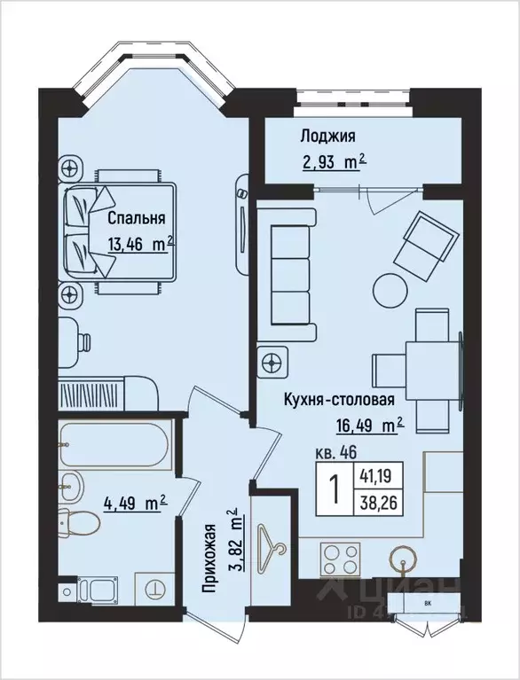 1-к кв. Нижегородская область, Нижний Новгород Литературная ул., 5 ... - Фото 1