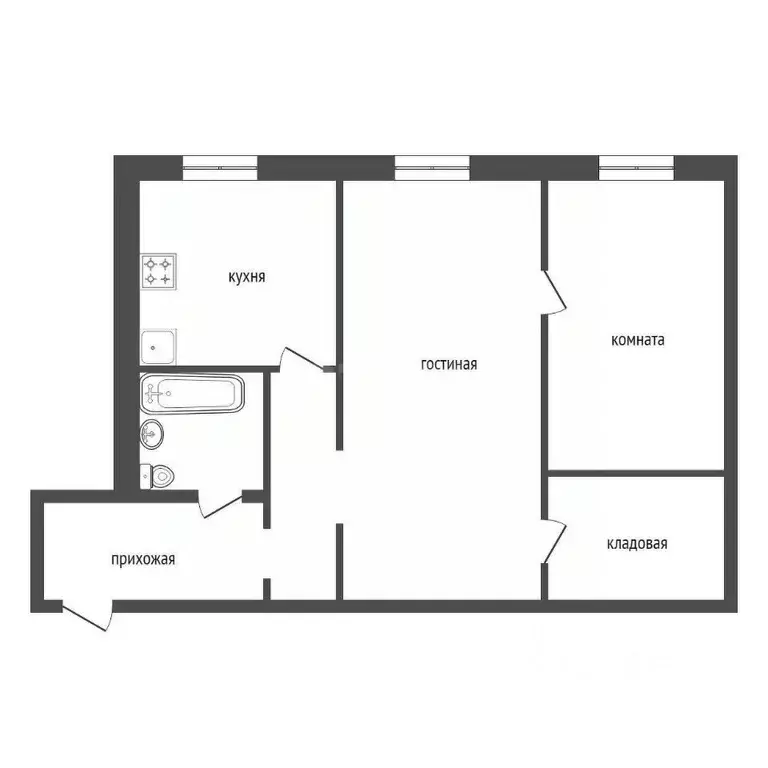 2-к кв. Красноярский край, Красноярск Свободный просп., 62 (44.0 м) - Фото 2