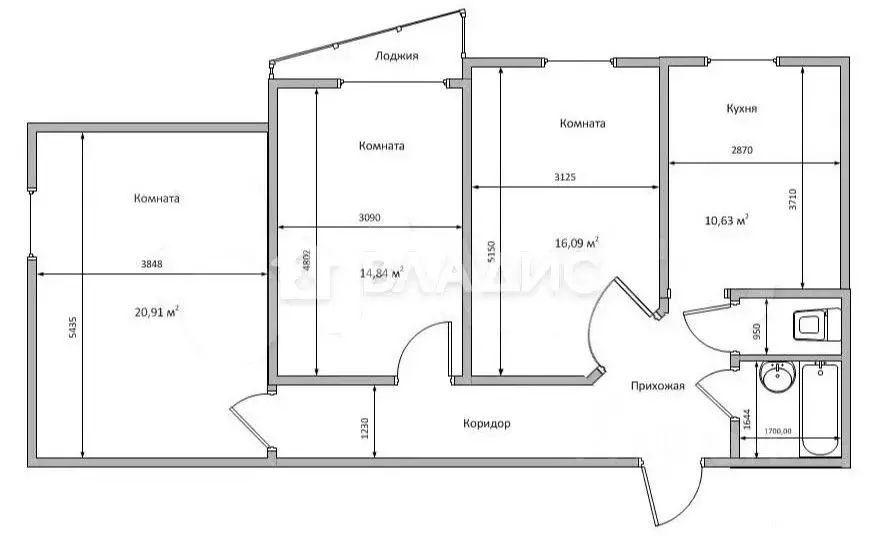 3-к кв. Санкт-Петербург просп. Большевиков, 11к2 (80.0 м) - Фото 2