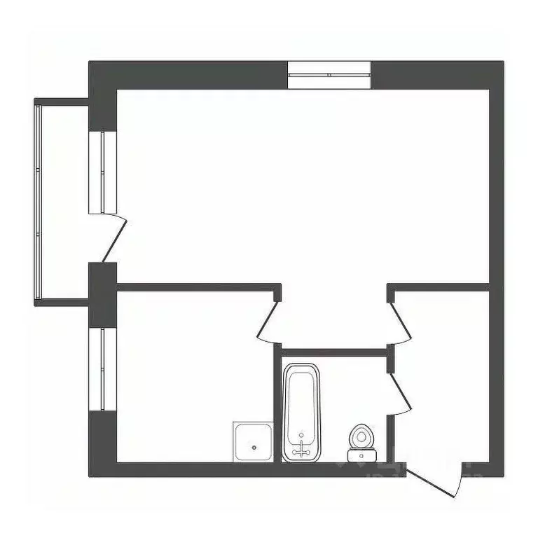 1-к кв. Красноярский край, Красноярск ул. Дубровинского, 76 (31.4 м) - Фото 2