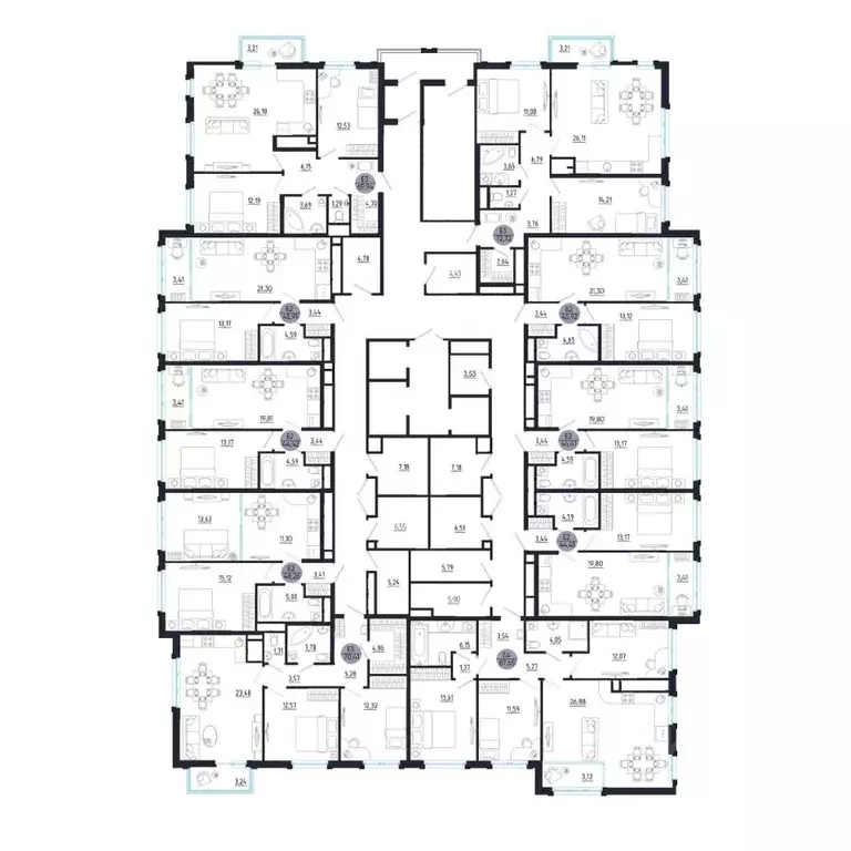 3-к кв. Тульская область, Тула ул. Сурикова, 22 (87.65 м) - Фото 1