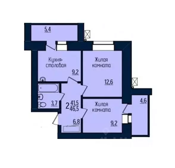 2-к кв. Амурская область, Благовещенск Северная ул., 103 (46.5 м) - Фото 1