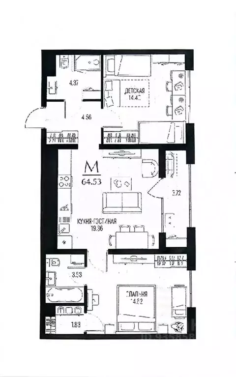 2-к кв. Курская область, Курск ул. Чехова, 5 (64.53 м) - Фото 2