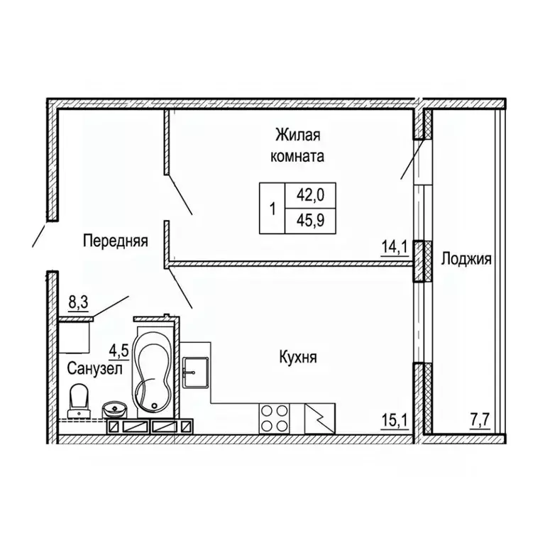 1-к кв. Приморский край, Владивосток На Черняховского жилой квартал,  ... - Фото 1