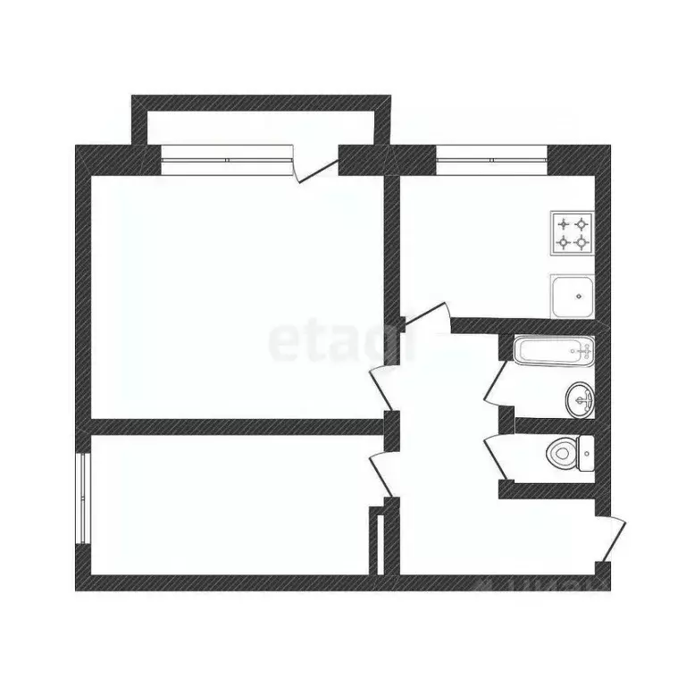 2-к кв. Костромская область, Кострома пос. Первомайский, ул. Водяная, ... - Фото 2