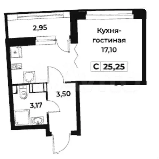 Квартира-студия, 26 м, 14/17 эт. - Фото 0