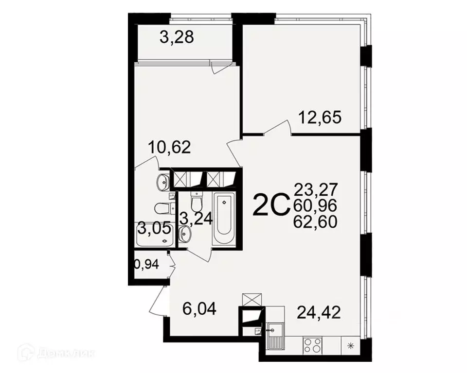2-к кв. Рязанская область, Рязань ул. Ленинского Комсомола (62.6 м) - Фото 1