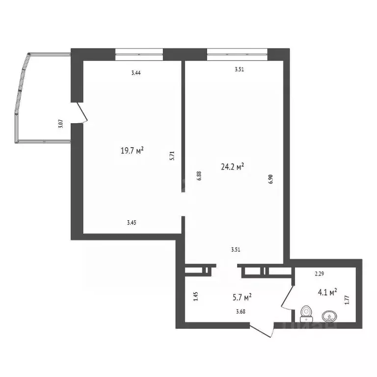 2-к кв. Красноярский край, Красноярск ул. Партизана Железняка, 38А ... - Фото 2