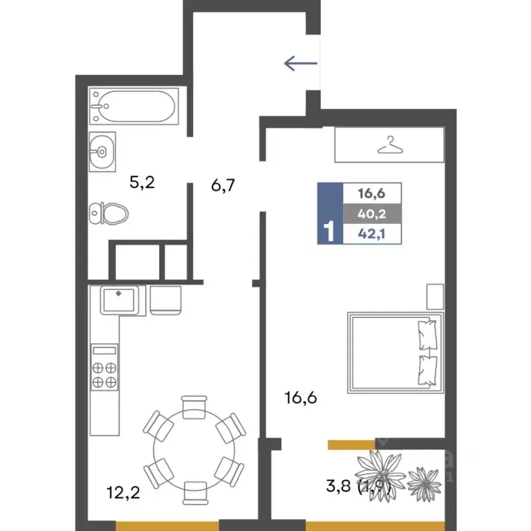 1-к кв. Крым, Симферопольский район, Добровское с/пос, с. Перевальное ... - Фото 1
