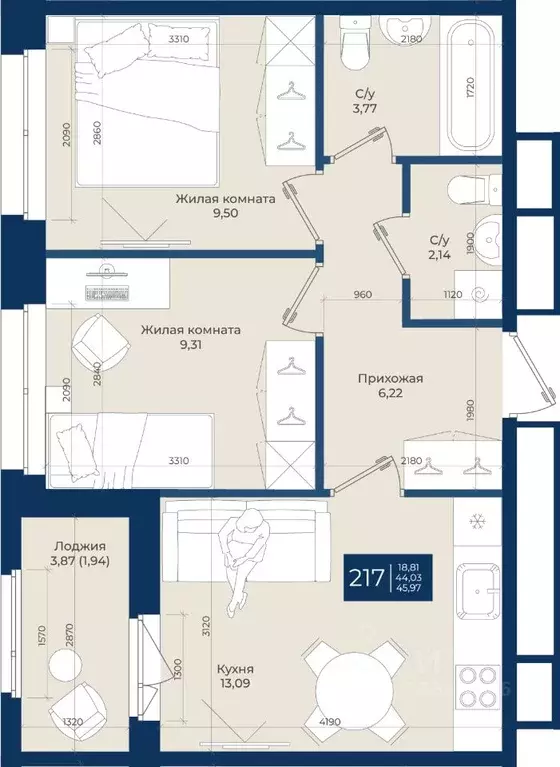 2-к кв. Ленинградская область, Ломоносовский район, Аннинское ... - Фото 1