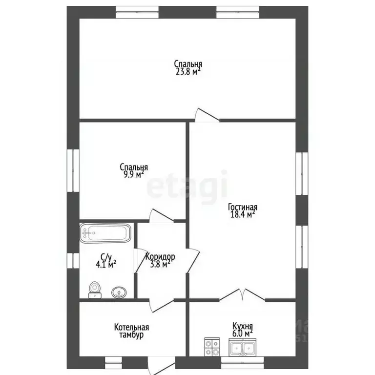 Дом в Татарстан, Альметьевск Урсала мкр, ул. Полевая (77 м) - Фото 2