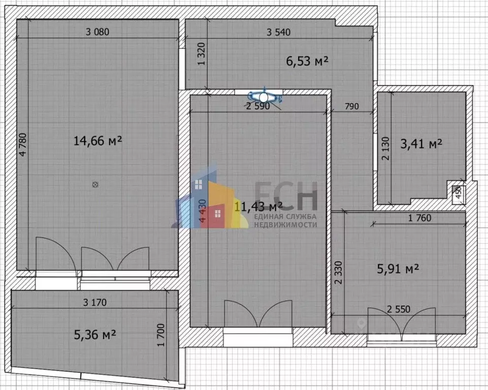 2-к кв. Москва Анадырский проезд, 63 (42.9 м) - Фото 2