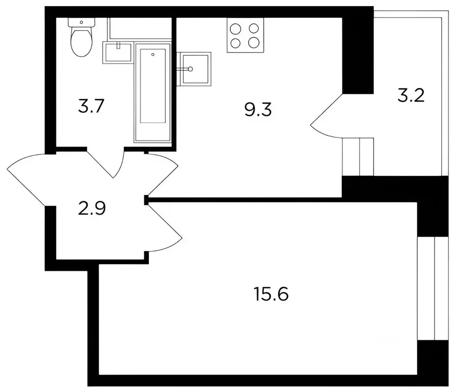 1-к кв. Московская область, Пушкино ул. Просвещения, 10к2 (32.9 м) - Фото 2
