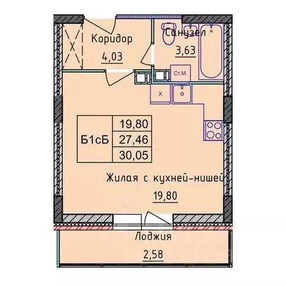 1-к кв. Ярославская область, Ярославль 2-й мкр,  (30.05 м) - Фото 0