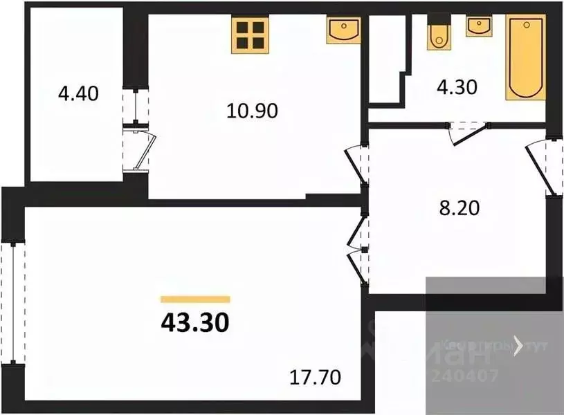 1-к кв. Воронежская область, Воронеж Краснознаменная ул., 57/5 (43.3 ... - Фото 0