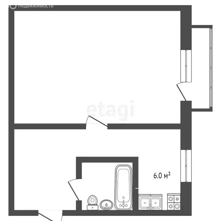 1-комнатная квартира: Алапаевск, улица Фрунзе, 45 (28.8 м) - Фото 0