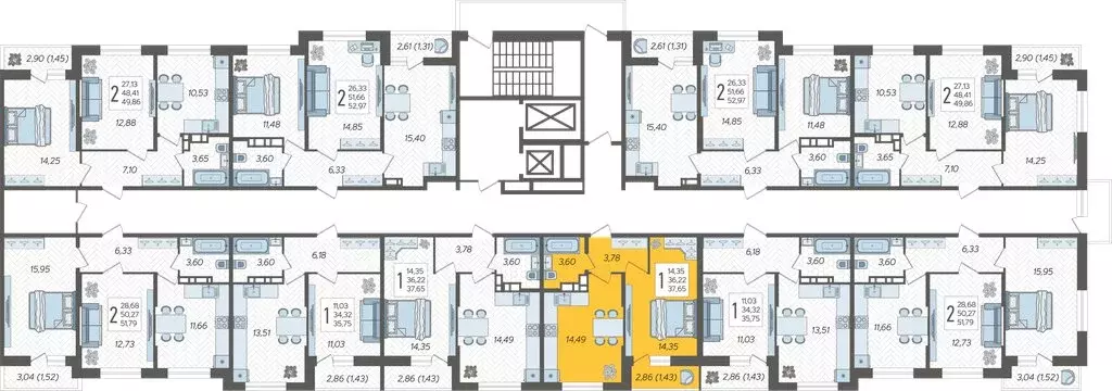 1-комнатная квартира: Краснодар, ЖК Смородина (37.65 м) - Фото 2