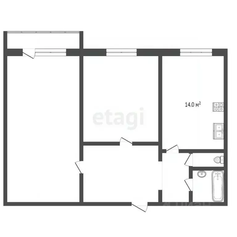 2-к кв. Тюменская область, Тюмень Копытово мкр, ул. Вологодская, 8 ... - Фото 2