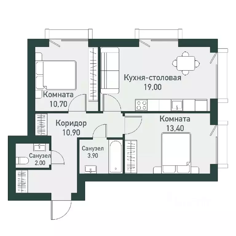 2-к кв. Челябинская область, Челябинский городской округ, пос. ... - Фото 0