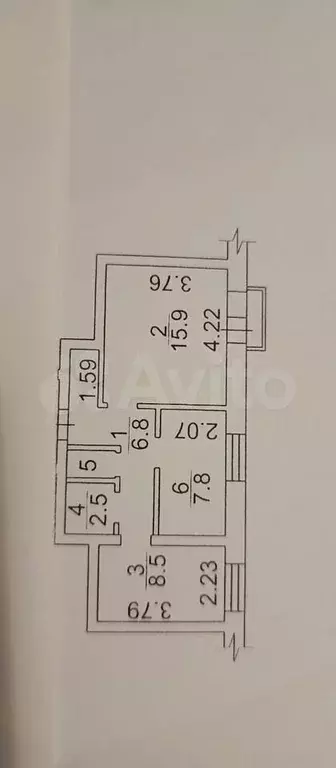 2-к. квартира, 42,7 м, 2/4 эт. - Фото 0