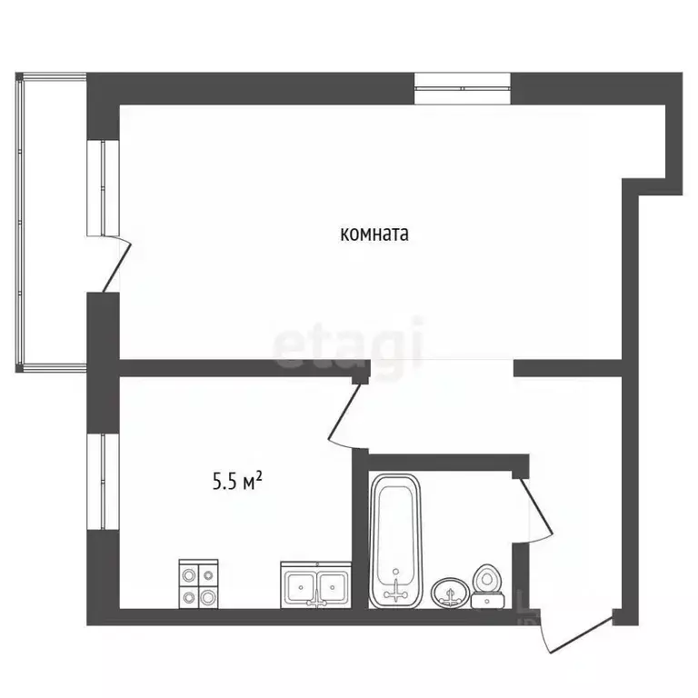 1-к кв. Московская область, Озеры Коломна городской округ, ул. ... - Фото 2