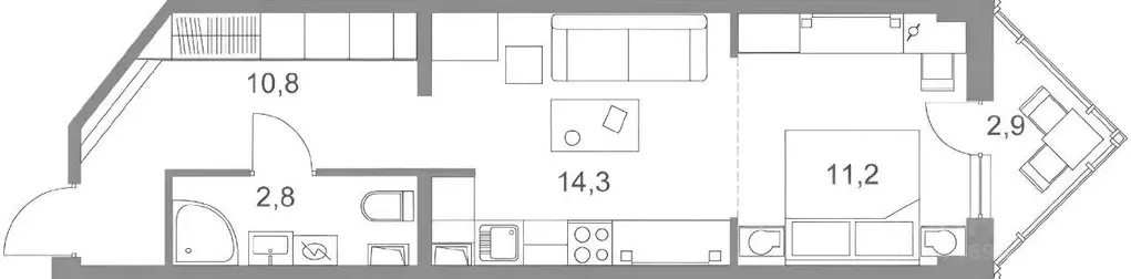 Квартира, 2 комнаты, 40 м - Фото 0