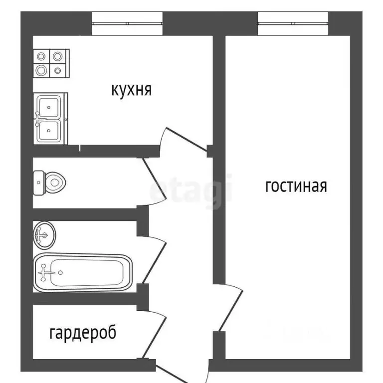 1-к кв. Ставропольский край, Кисловодск Окопная ул. (42.7 м) - Фото 1