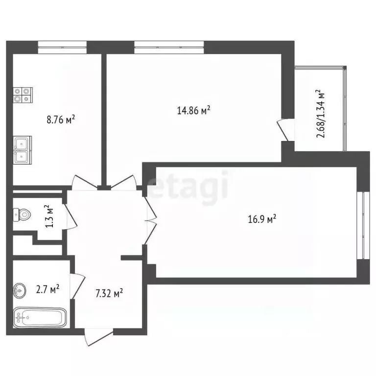 2-к кв. Башкортостан, Стерлитамак Коммунистический мкр, Новое Время ... - Фото 1