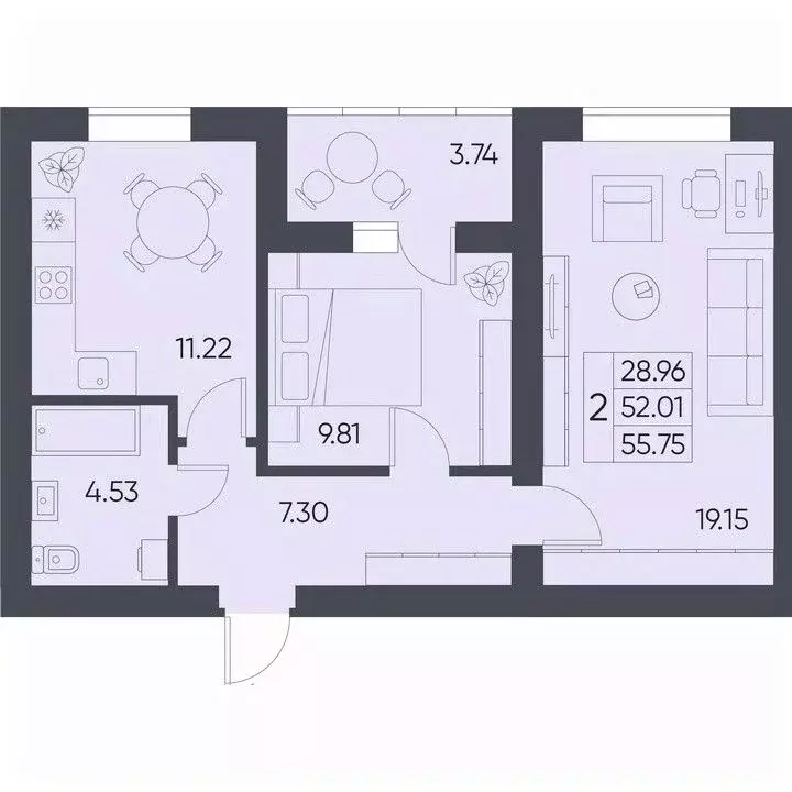 2-к кв. Саратовская область, Татищево рп  (55.75 м) - Фото 0