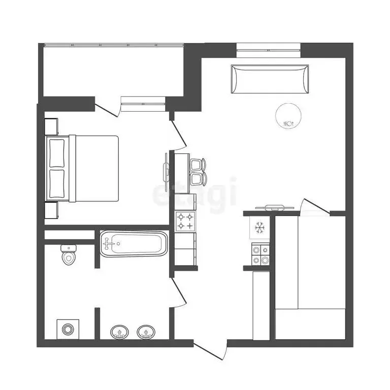 2-комнатная квартира: Пермь, улица Николая Островского, 52 (42.7 м) - Фото 1