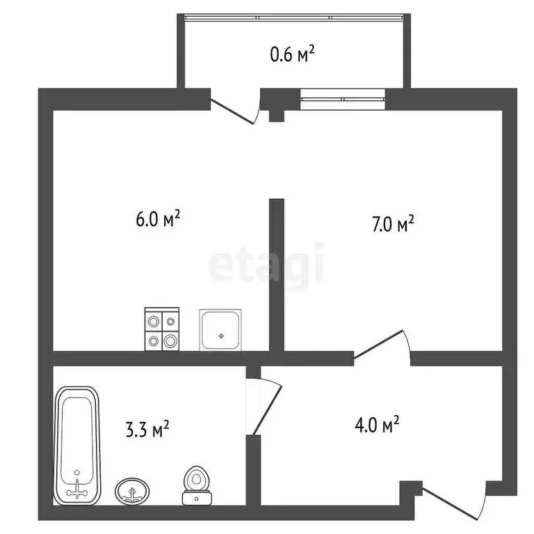 1-комнатная квартира: Калининградская область, Гурьевский ... - Фото 1