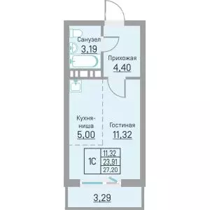 Квартира-студия: Пермь, Белозёрская улица, 26 (27.2 м) - Фото 1