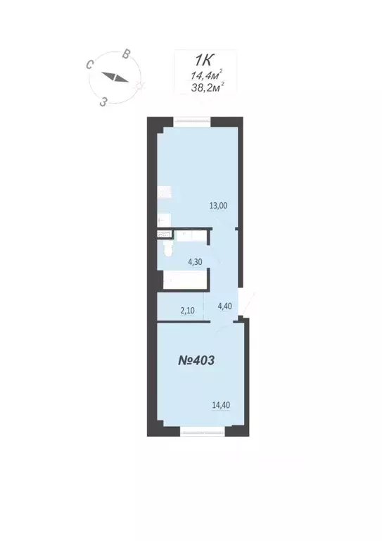 1-к кв. Свердловская область, Екатеринбург ул. Круговая, 18 (38.2 м) - Фото 1