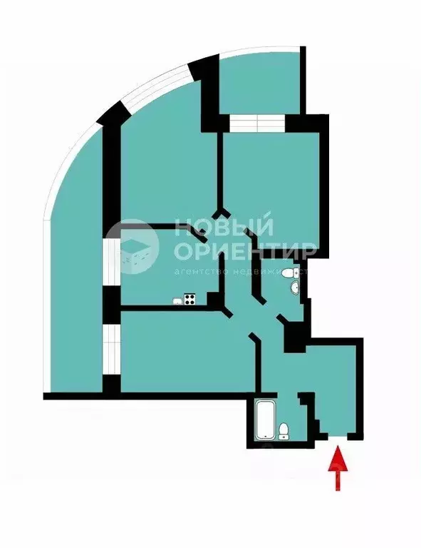 3-к кв. Свердловская область, Екатеринбург ул. Пехотинцев, 21А (78.5 ... - Фото 1