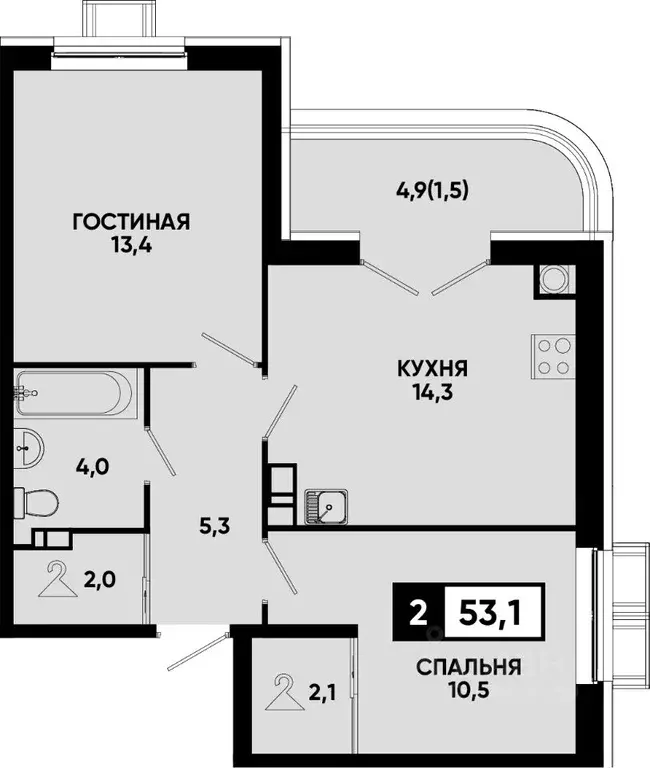 2-к кв. Ставропольский край, Кисловодск Моя Легенда жилой комплекс ... - Фото 0