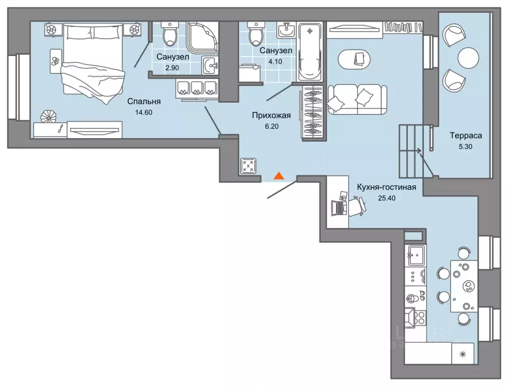 1-к кв. Пермский край, Пермь ул. Дзержинского, 31Б (56.0 м) - Фото 2